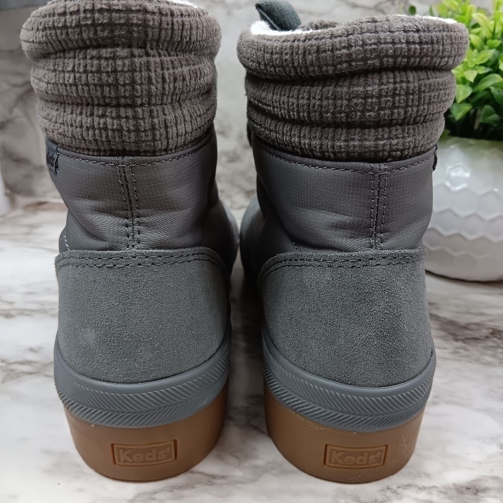 KEDS SOFTERRA Women's Ankle Lace-up Camp Boots Gray Suede Size 8 hiking outdoor - Picture 5 of 10
